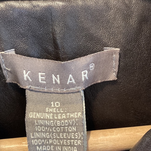 Kenar genuine leather jacket with cute peplum 10 chocolate brown - Picture 3 of 9